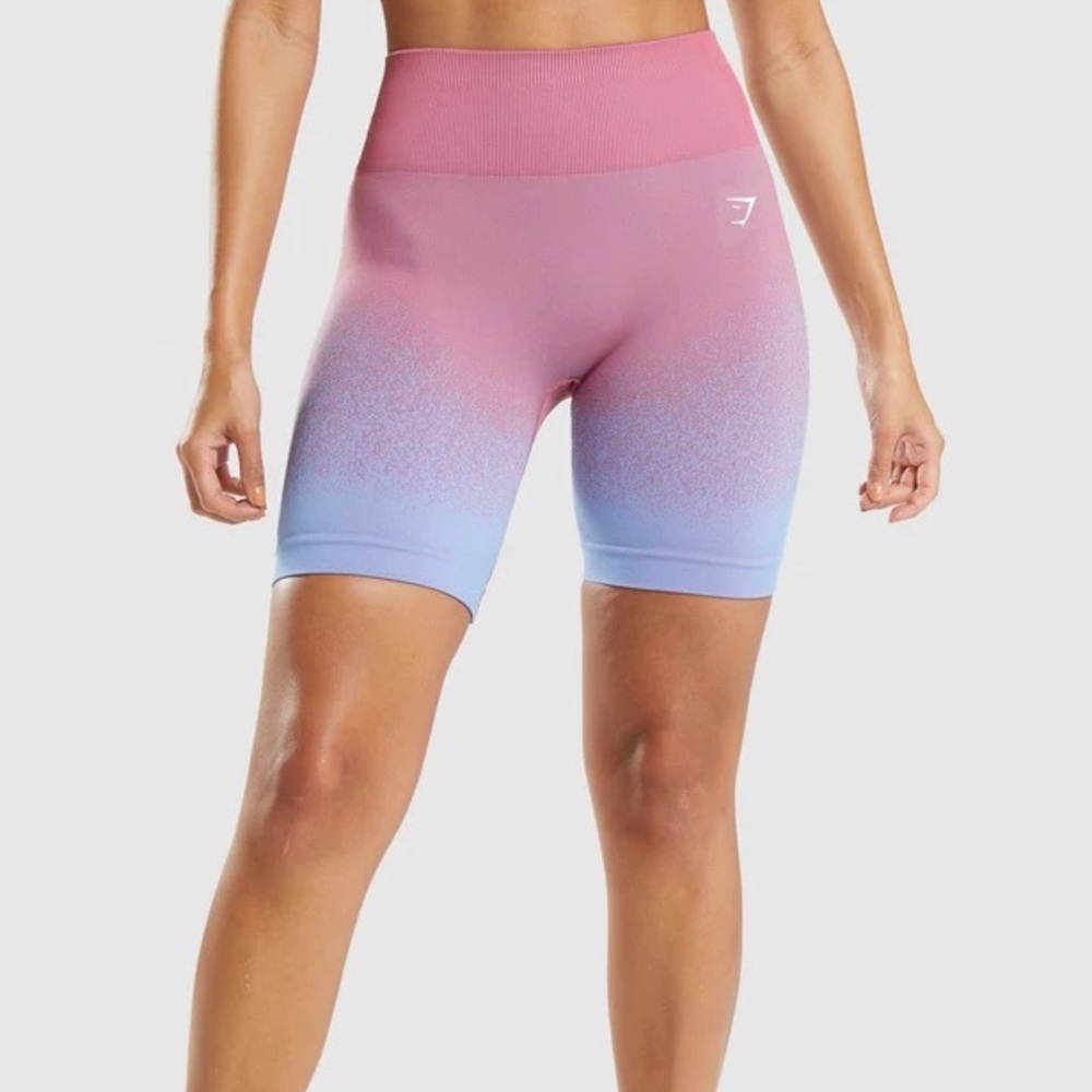 Gymshark Adapt Ombré Seamless Cycling Shorts Ross Pink/Light Blue M